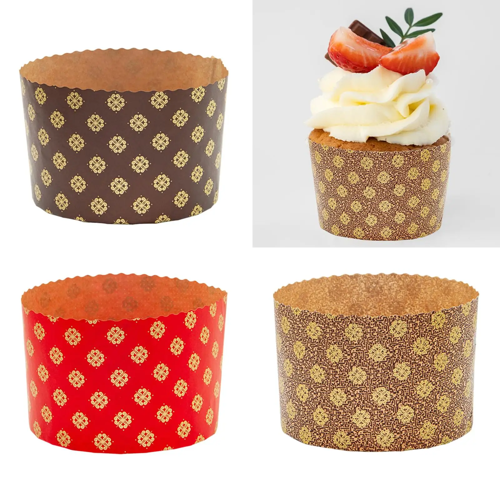 100x Panettone Paper Tray Baking Cupcake Cups for Anniversary Christmas