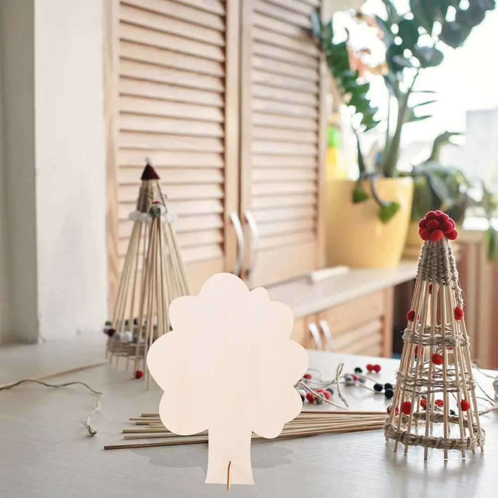 

12Pcs Large Tree DIY Craft Kit Unfinished Wood Trees for Painting Party Table Decor Wooden Blank Tree Decorations