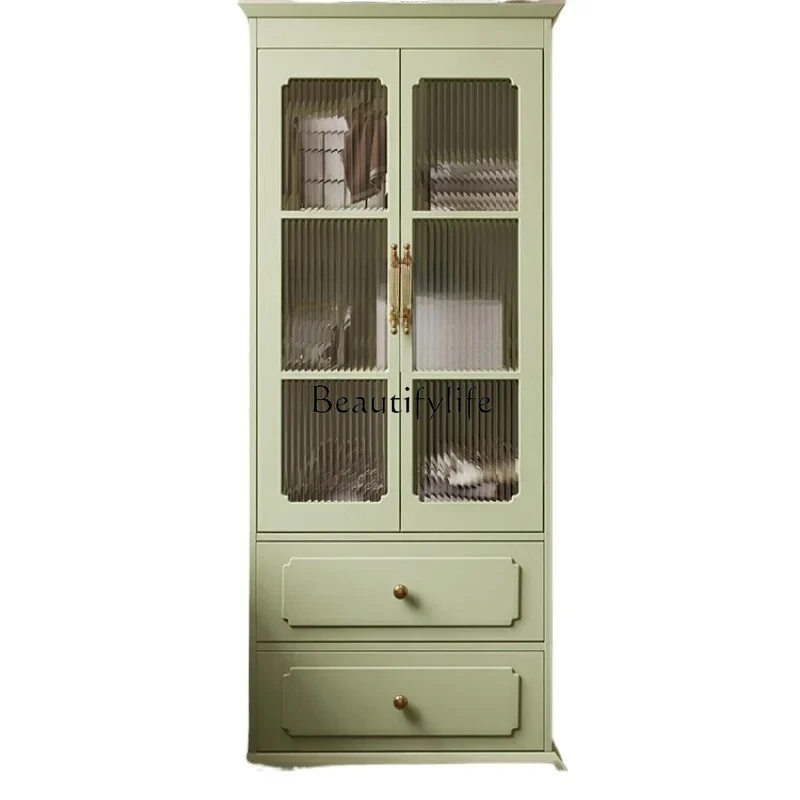 rubber wood paint French bathroom side cabinet towel narrow cabinet storage