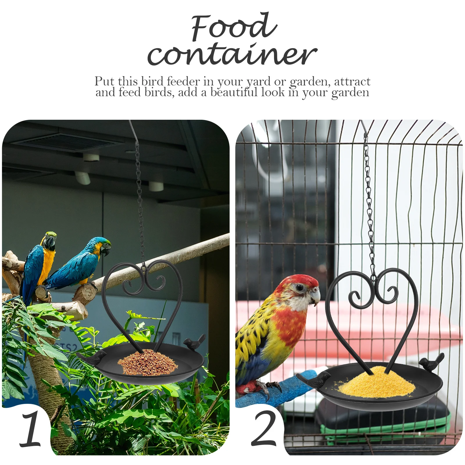 

Outdoor Hanging Bird Feeder Heart Designed Creative Simple Appearance Attract Birds Backyard Compact Size Durable Safe Garden