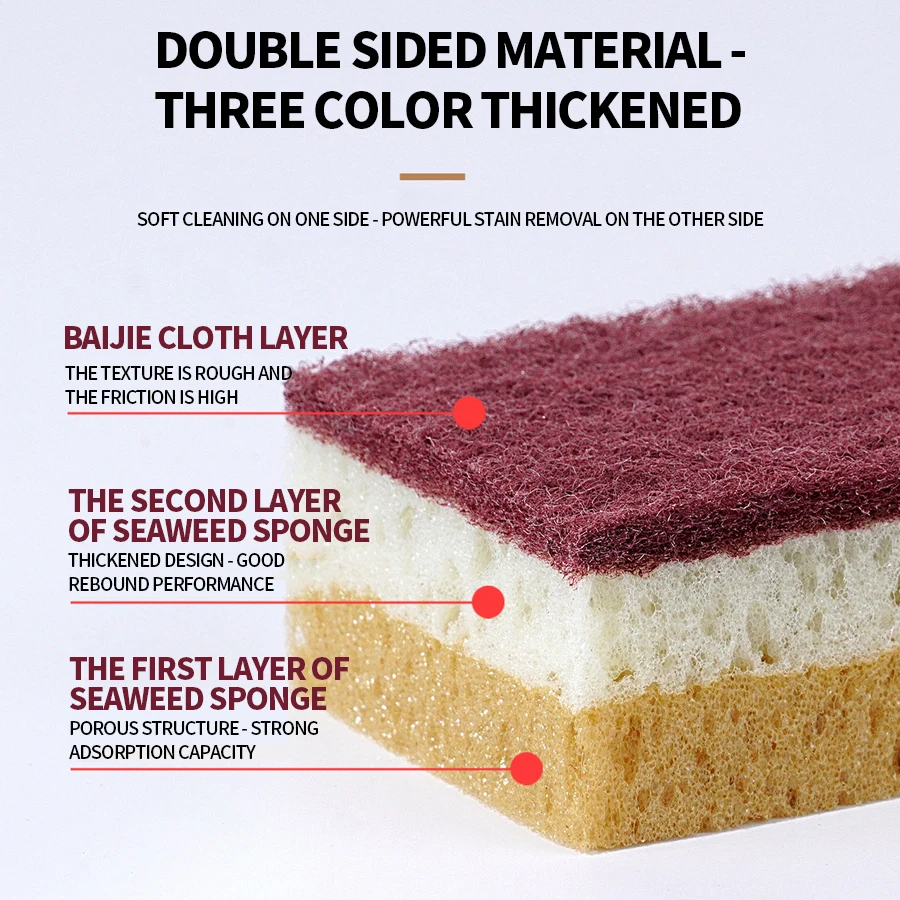 10pcs High Density Sponge Cleaning Cloth, Dishwashing Cloth Non Greasy Kitchen Catering Supplies Sponge Brush Pot and Bowl