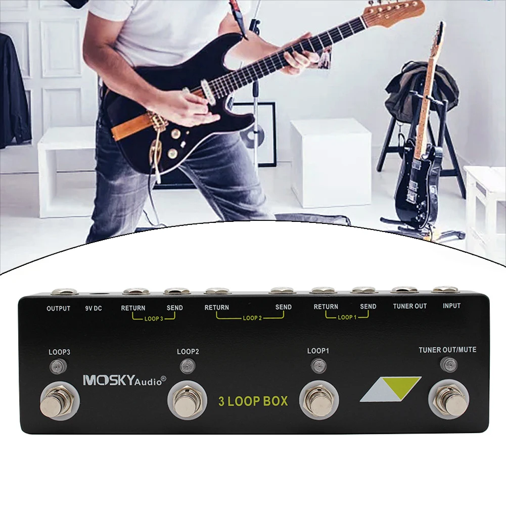 For MOSKY Audio 3 LOOP BOX 1pcs Guitar Pedal Loop Effect Pedal Looper Pedal Tuner Guitar Loop Effect Pedal 230*70*36mm Parts