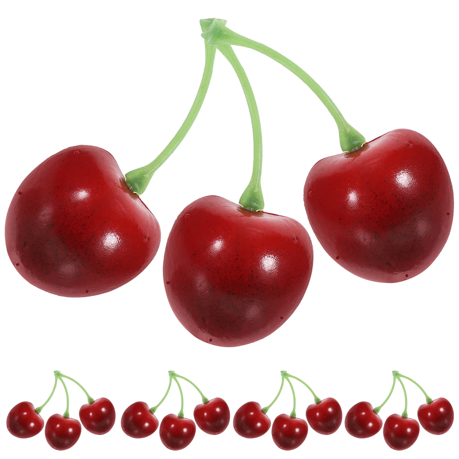 20 Pcs Simulated Small Fruit Model Set Fake Cherry Simulation Models Decorate Desktop Decorative Plastic Photo Prop Child