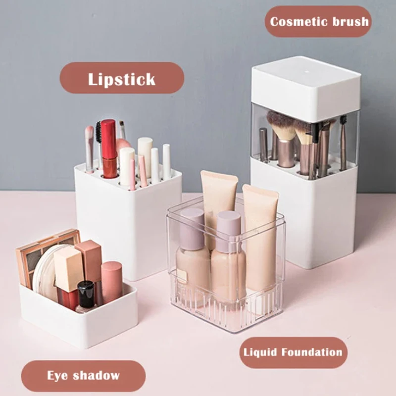 Dustproof Cosmetic Brush Storage Barrel Eyebrow Pencil Lipstick Finishing Box Desktop Cosmetic Bag Drying Bucket