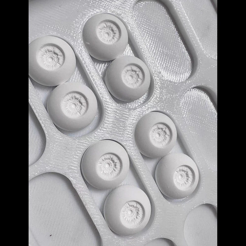 50 Paare Puppenaugen Fundus Harz gemustert DIY handgefertigte Puppenzubehör BJD Puppen Gipsaugen Fundus 14mm – Detail 1