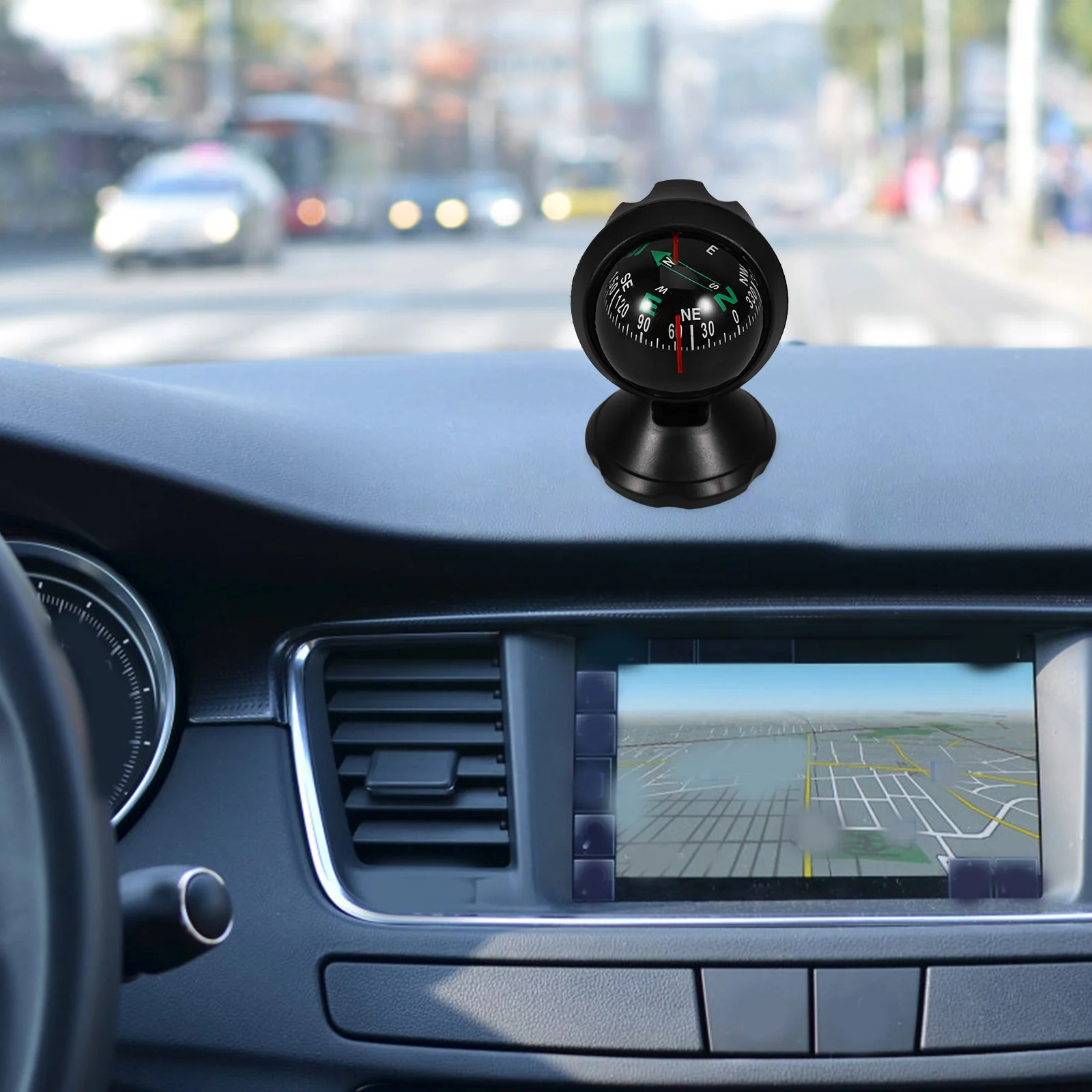 Car Compass Auto Mini Compass Compact Ball Compass with Adhesive and Delicate Decoration Perfect for Universal for Most