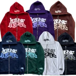 European and American Joint Fashion Y2K Gothic Punk Hip Hop Fashion Zipper Digital Printed Hoodie