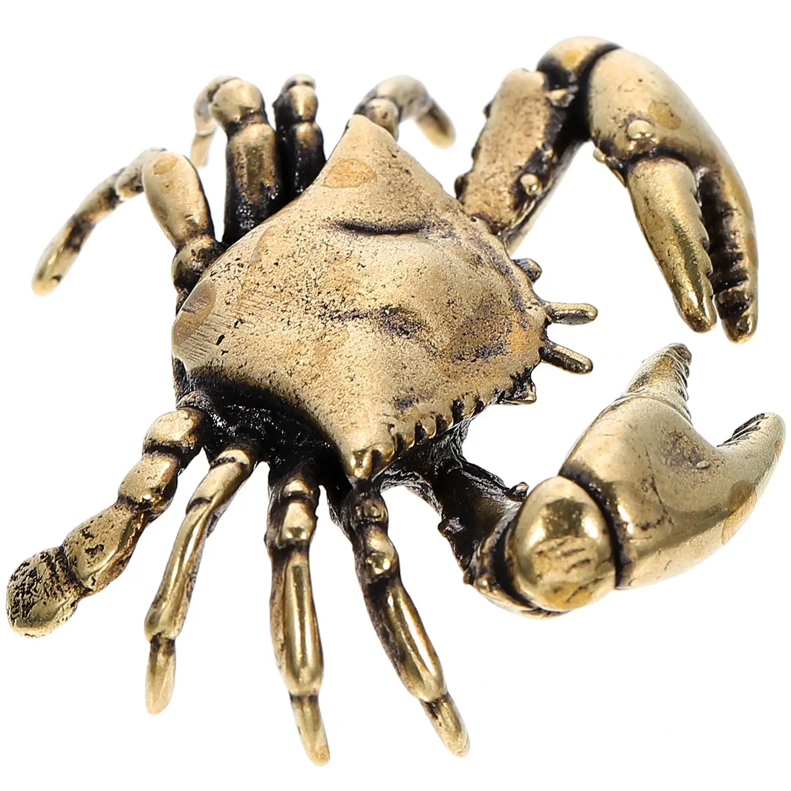 

Retro Brass Crab Ornament Figure Vintage Desktop Decor Home Figurine Exquisite Crafts Wear Resistant Desk Bookshelf Showpiece