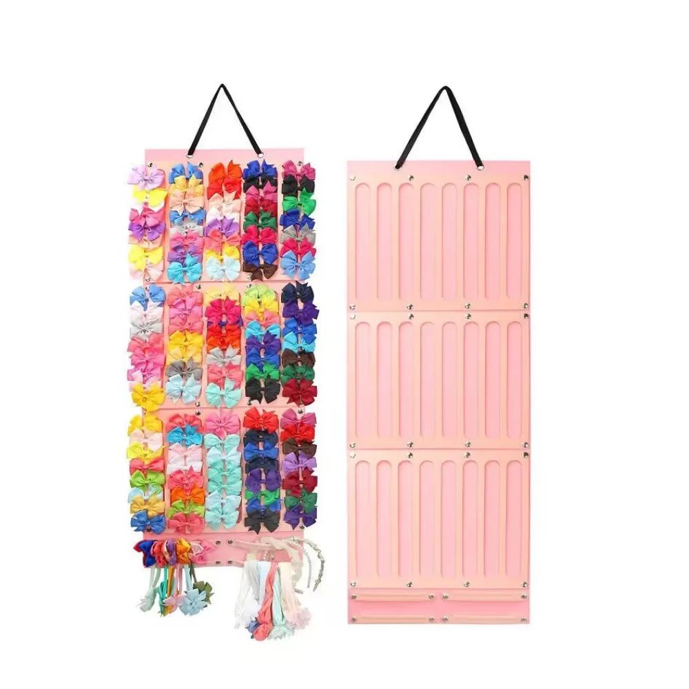 Felt Hair Bows Organizer Large Capacity Wall Hanging Headband Holder Hair Tie Organizer Hairpins Hair Accessories