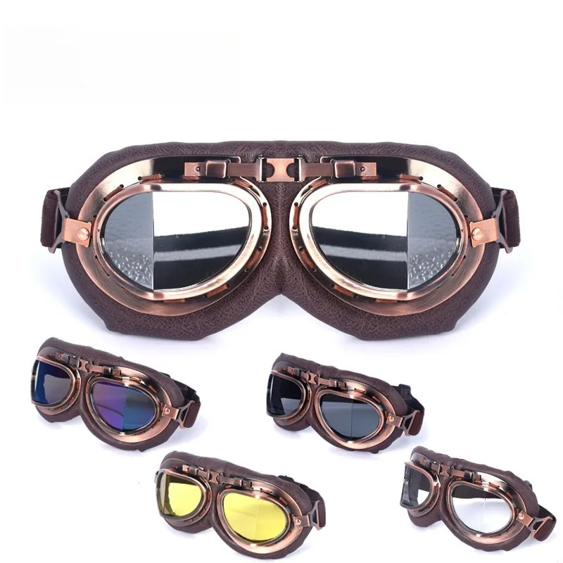 

Retro motorcycle steampunk goggles protective gear glasses Retro motorcycle classic pilot goggles bicycle glasses