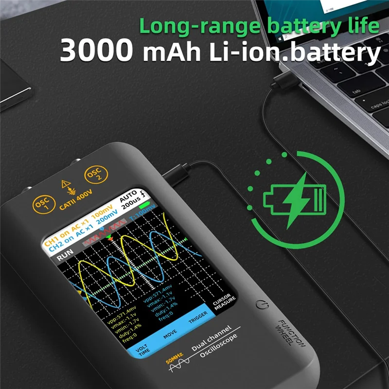 

Oscilloscope 3.98 Inch Touchscreen Digital Oscilloscope Dual Channel Bandwidth 250Msa/Ssampling Rate Tablet Automotive-AA98