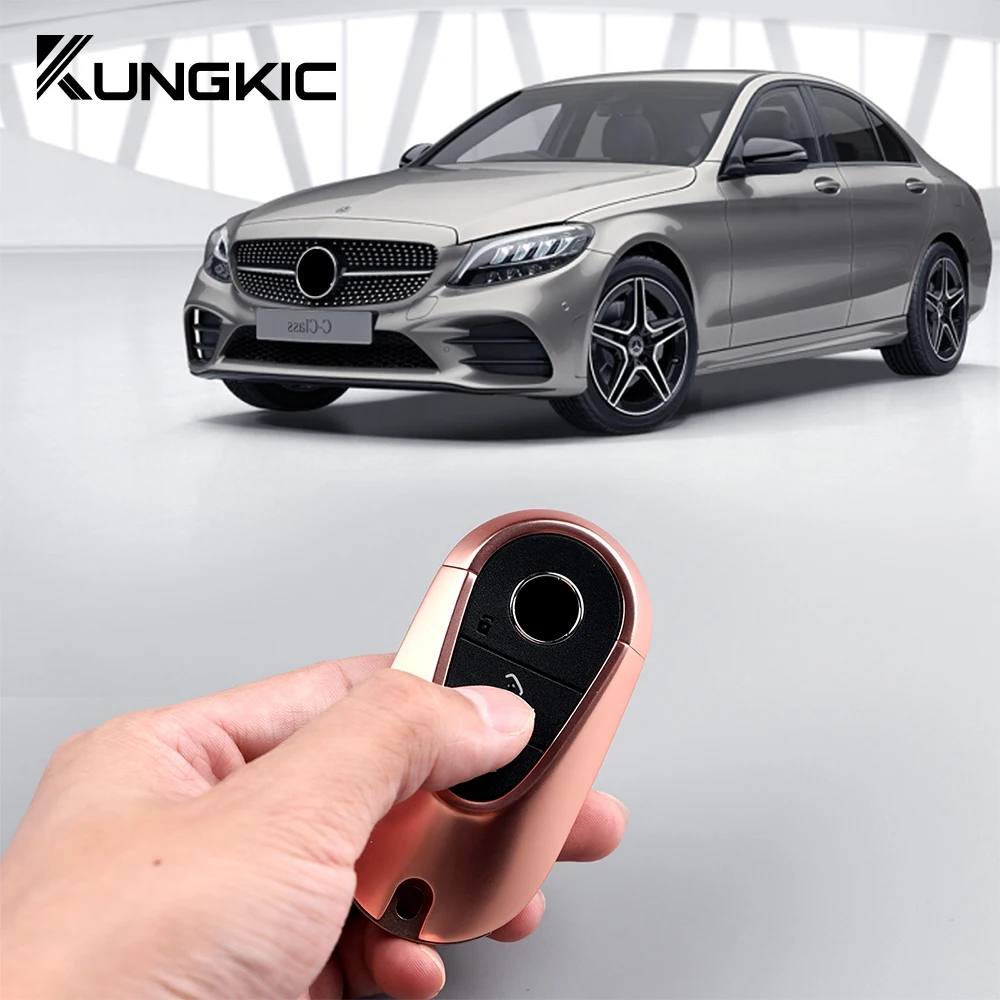 for Mercedes Benz 2022 2023 C S Class W206 W223 S350 C260 C300 S400 S450 S500 Key Shell Trim Silver Car Remote Key Case Cover