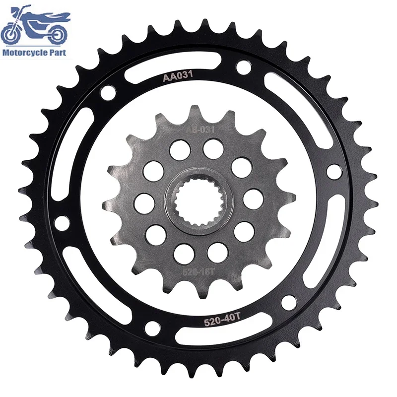 520 40T 16T Motorcycle Front Rear Sprockets 20CrMnTi For BMW G310GS G310 310R G310R 2016 2017 2018 2019 16T/40T 520 Chain