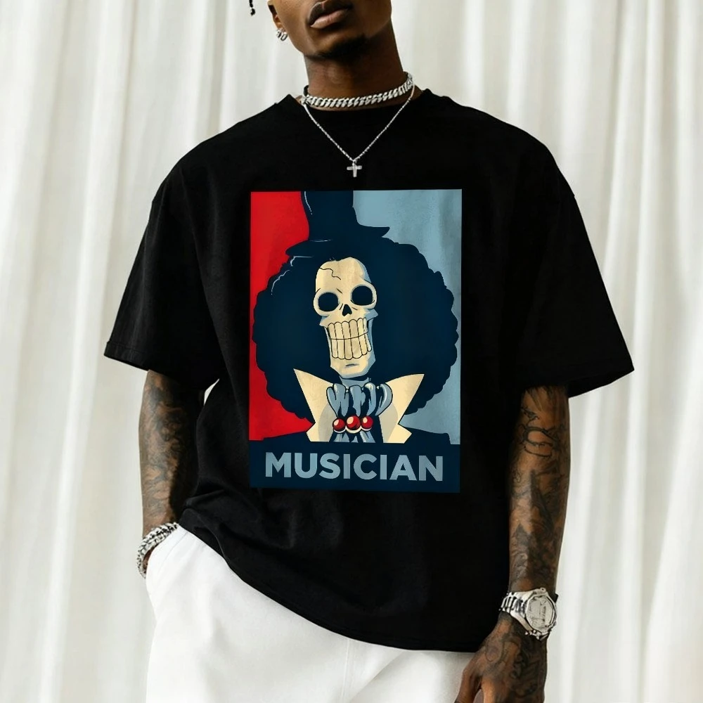 Men's One Piece T-Shirt Brook Soul King Musician Crown Afro Print Y2k Cotton Loose Fit Breathable Men Women Streetwear​ New