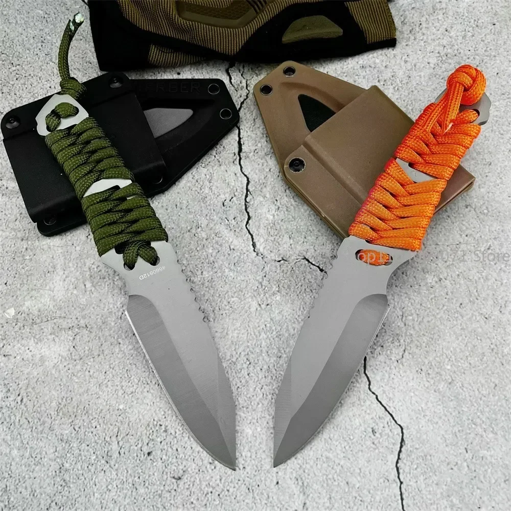 

Тактический нож с фиксированным лезвием 8Cr13Mov, охотничий нож с прямым лезвием, нейлоновая веревочная ручка с ножнами, инструмент для выживания в дикой природе