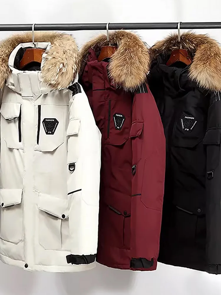 

Trendy Winter down Jaet ex Korean Sle Youth ular Workwear Parka Coat Men's Warmth And Sle Outdoor Activities