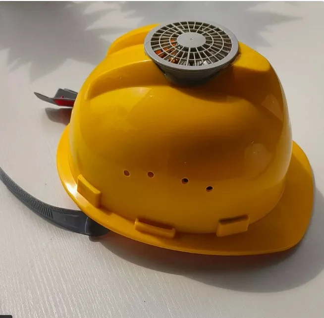 

Hood with Fan Cooling Working Headgear Yellow Stainless Steel Construction