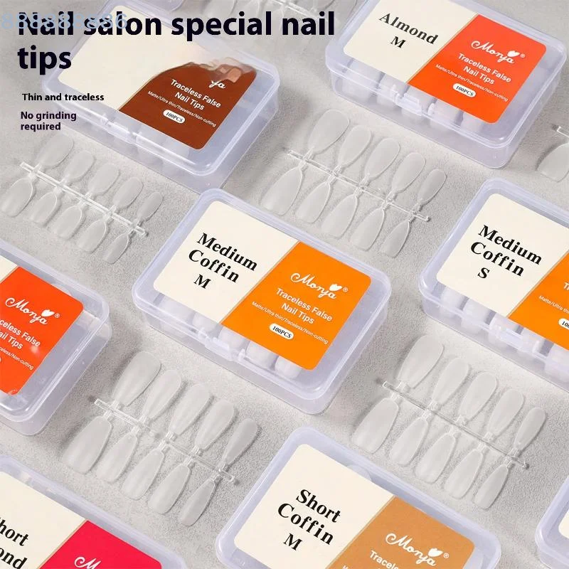 [B]100Pcs/box Fake Nails NO Polishing No Trace Demal Press On False Thin Nail Tips For Extension Home DIY