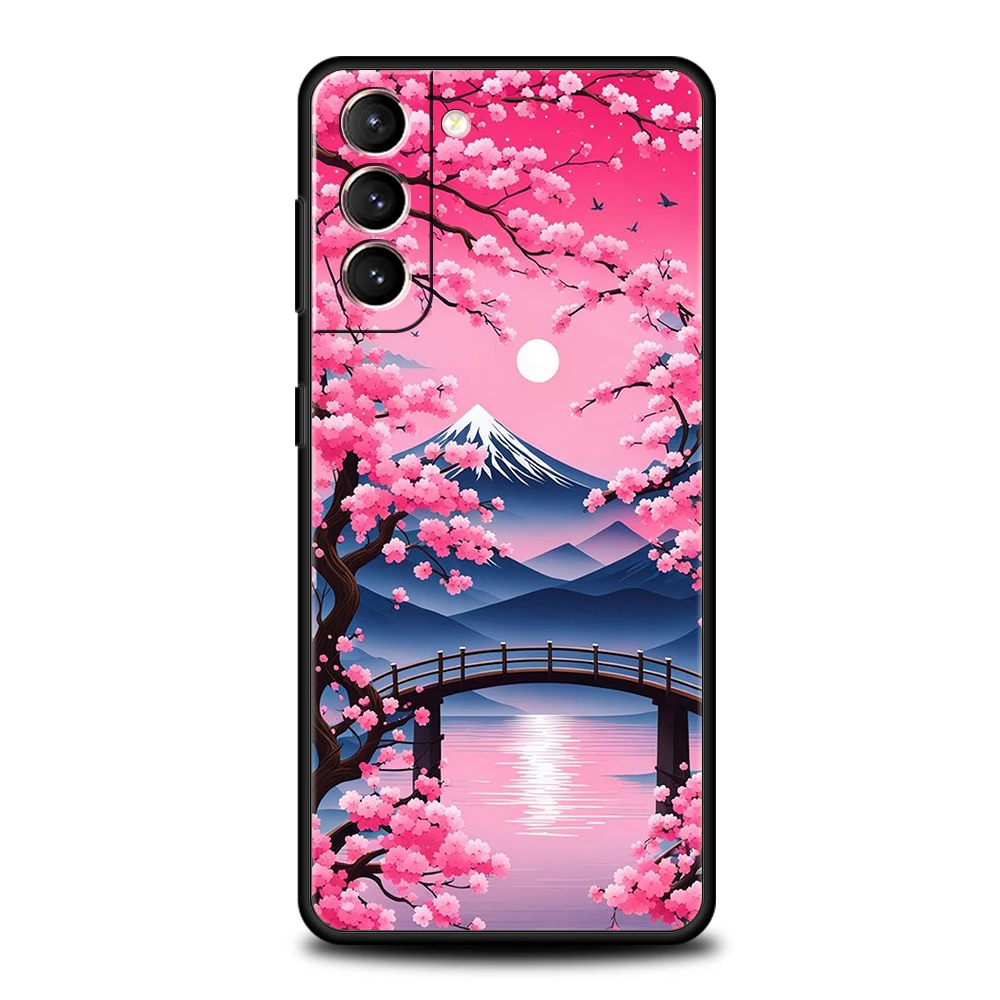 Roze Lente Kersenbloesems Telefoonhoesje Voor Samsung Galaxy S24 S23 S22 S20 S21 Fe Ultra S10 S10e S9 S8 Plus 5G Siliconen Hoes
