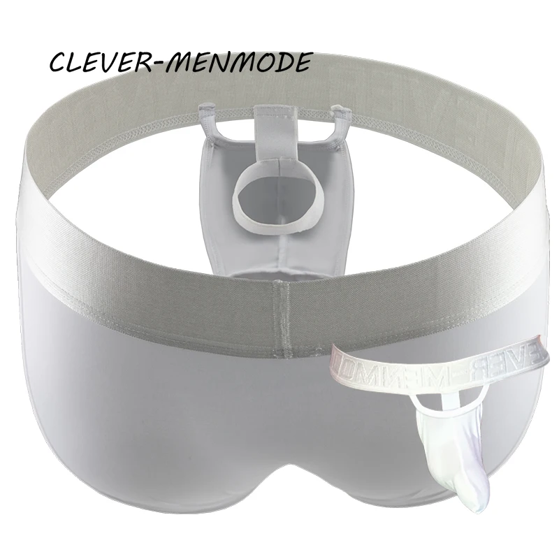 CLEVER-MENMODE O-Ring Long Penis Bag Briefs Mens Sexy G-string Elephant Trunk Penis Ring Hole Panties Hollow Rave Erotic Costume