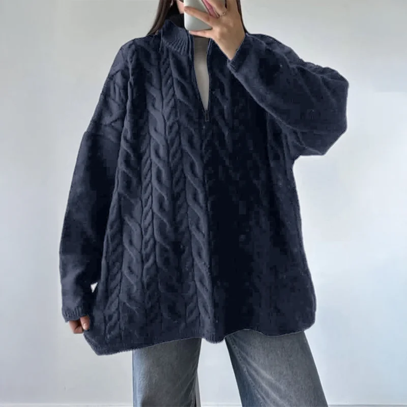 Pull décontracté à manches longues en laine pour femmes, couleur unie, vacances, automne et hiver 2025