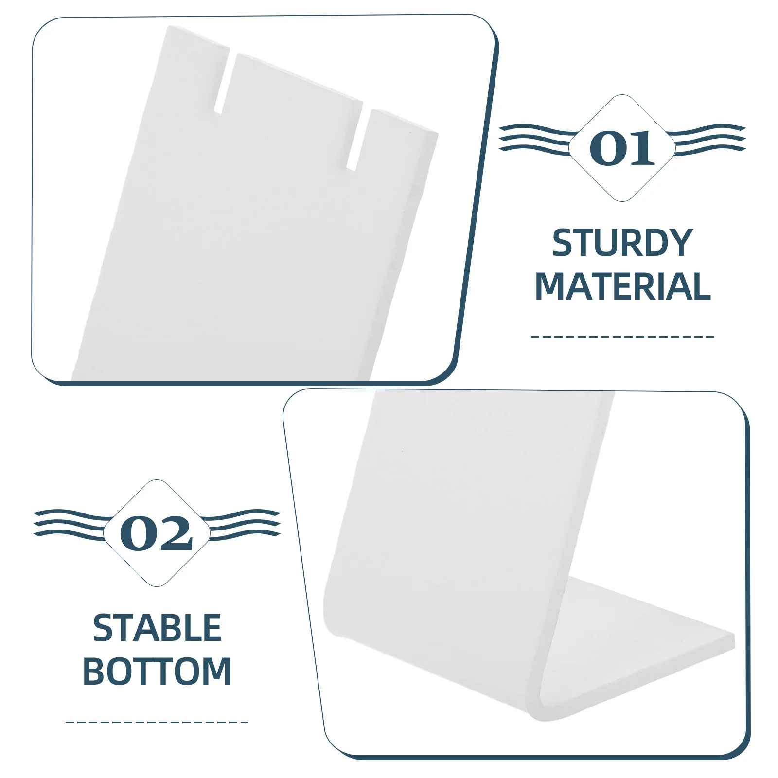 2Pcs Acrylic L Shape Jewelry Stand Earring Display Holder Organizer for Necklaces Bracelets Retail Display Case