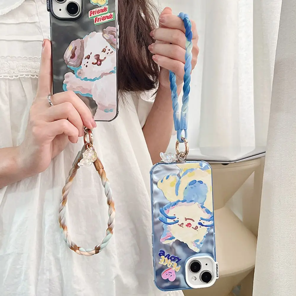 

Anti Loss Phone Charm Wrist Strap Bear Luminous Mobile Phone Bead Chain Silicone Short Mobile Phone Lanyard Jewelry