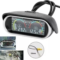 2 In 1 12v 24v Car Water Temp Temperature Gauge Digital LCD Voltmeter W Sensor 3 Digit -10~120℃ For Most Cars