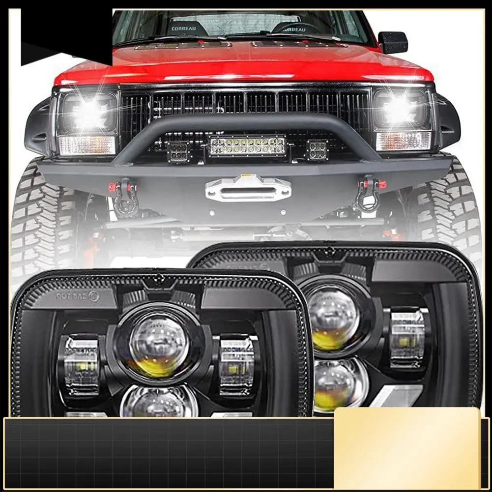 

85W DOT Brighter Anti-Glare H6054 5X7 7X6 LED Headlights,DRL Turn Signal Hi/Low Sealed For Jeep XJ Ford GMC