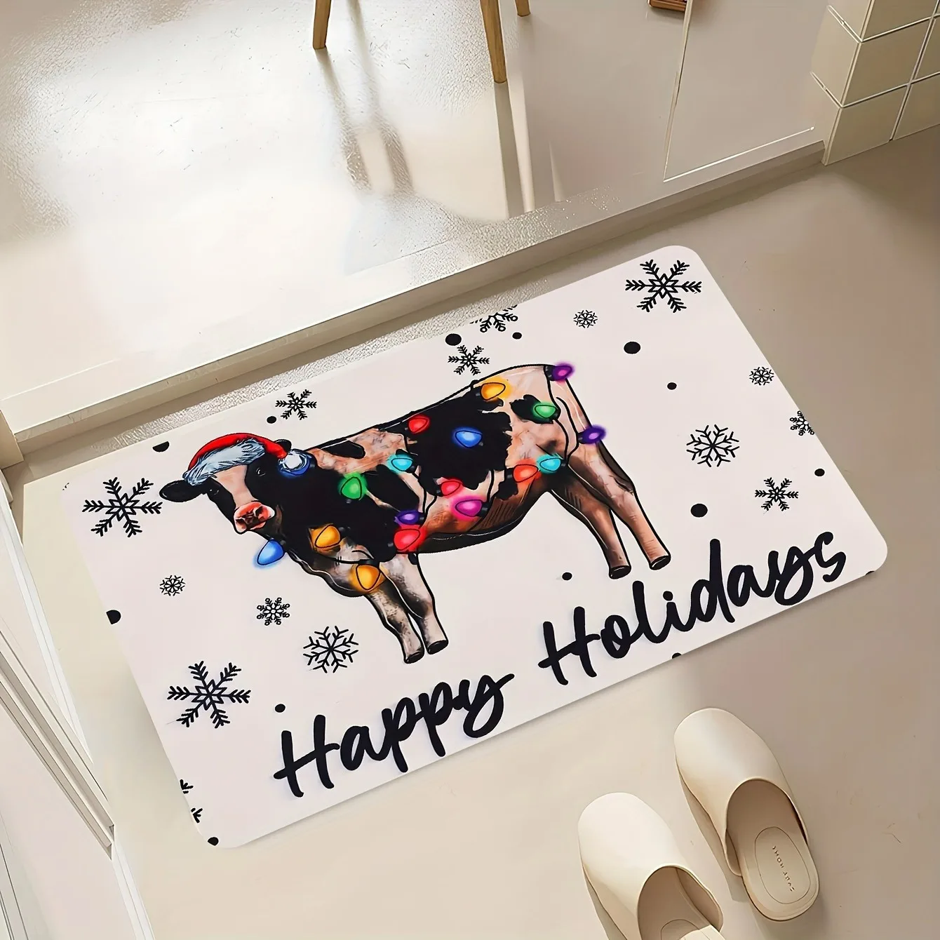 سجادة عيد الميلاد جولي كاو: سجادة باب غرفة النوم المنزلية المضيئة لعطلاتك، سجادة أرضية، ناعمة ومريحة، غير قابلة للانزلاق #1