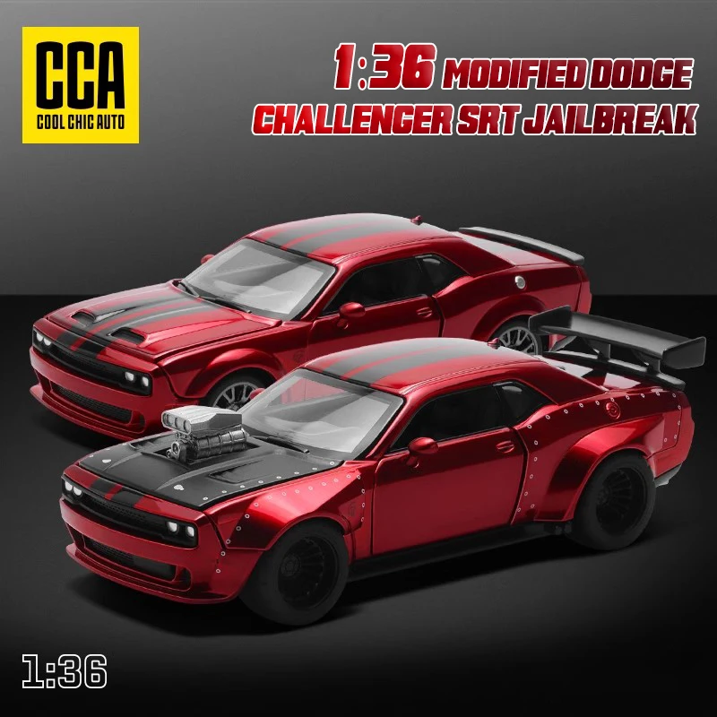 CCA MSZ 1:36 Dodge Challenger Modified Car Sports Car Replacement Model Children's and Boys' Toy Car Collection Ornament