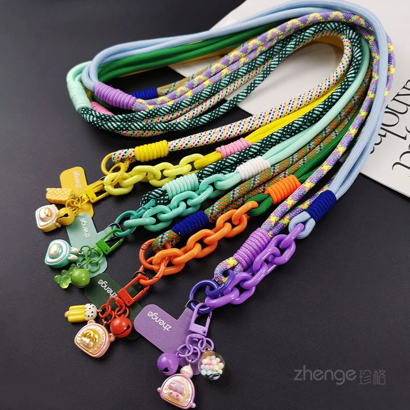 

Двухниточная тканая подвесная веревка для сращивания цепи, которую можно носить диагональю, длинная уличная подвесная веревка с защитой от потери телефона