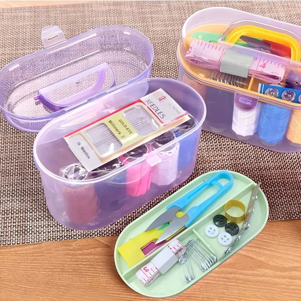 46Pcs/set DIY Embroidery Accessories Needle Thread Sewing Tool With Case Tape Measure Pins Knitting Box Set Portable Household