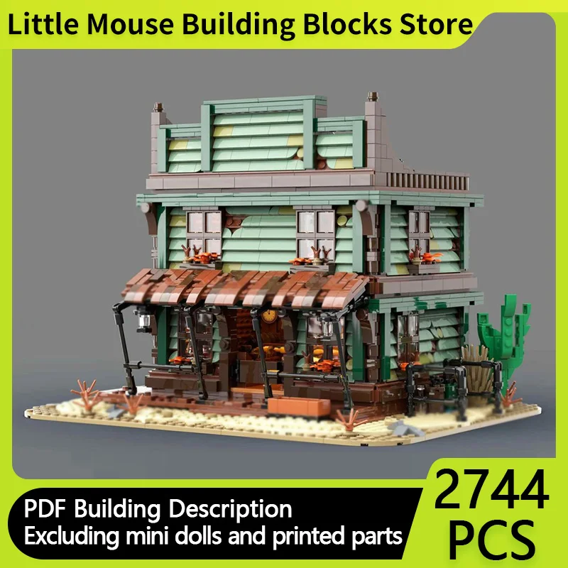 

City Street View Model MOC Building Bricks Desert Bar And Residence Modular Technology Gifts Holiday Assemble Children Toys Suit