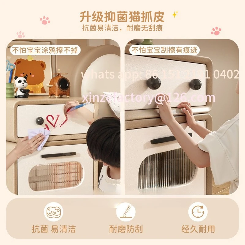 Customizable Solid Wood Bed Cabinet Small Robot Modern Simple Home Bedroom Premium Light Luxury Storage Cabinet