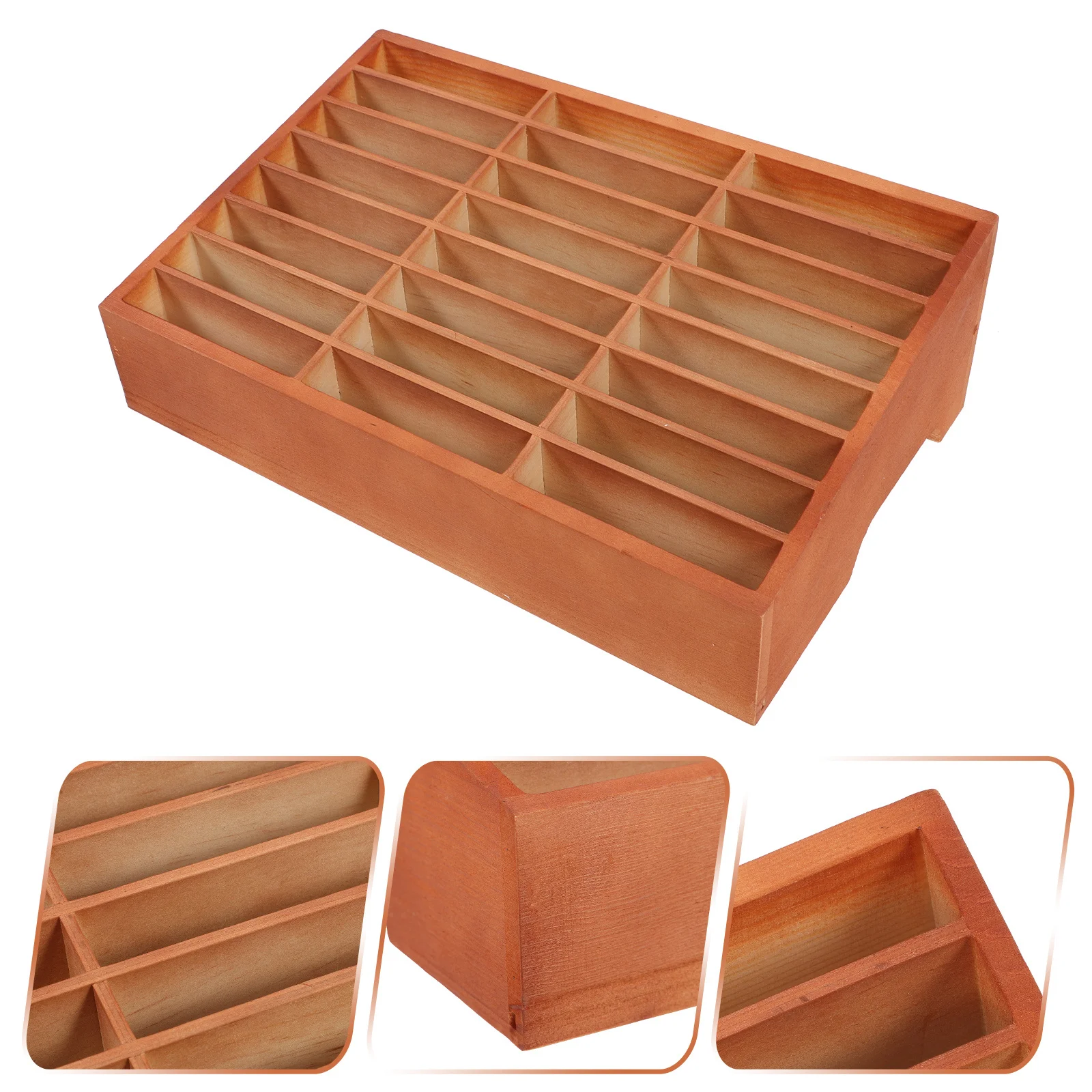 

Wooden Desktop Organizer With Multiple Compartments Storage Box For Phone Pens Cards Home Office School Mobile Phone Management