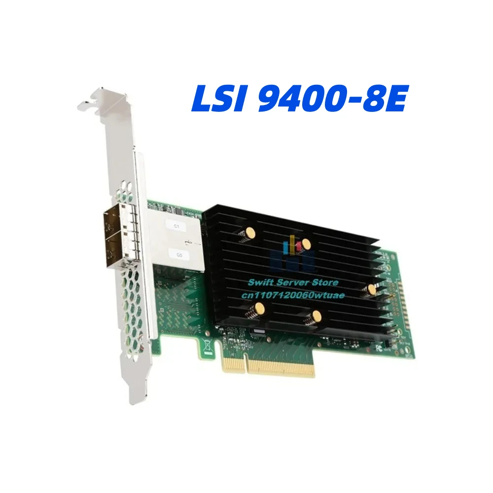 LSI 9400-8e 12Gbps External HBA – PCIe 3.0 X8, 8-Port SAS/SATA/NVMe, IT Mode (FW P24)