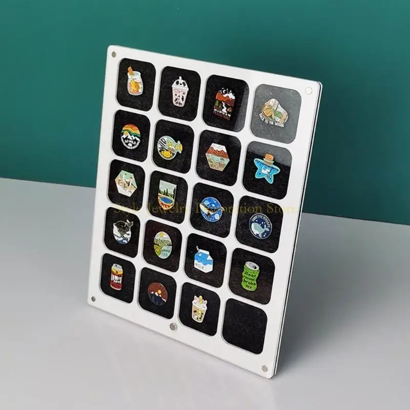 D46E مجموعات دبوس بروش دبوس الأكريليك منظمين للميداليات عملة دبوس المجوهرات