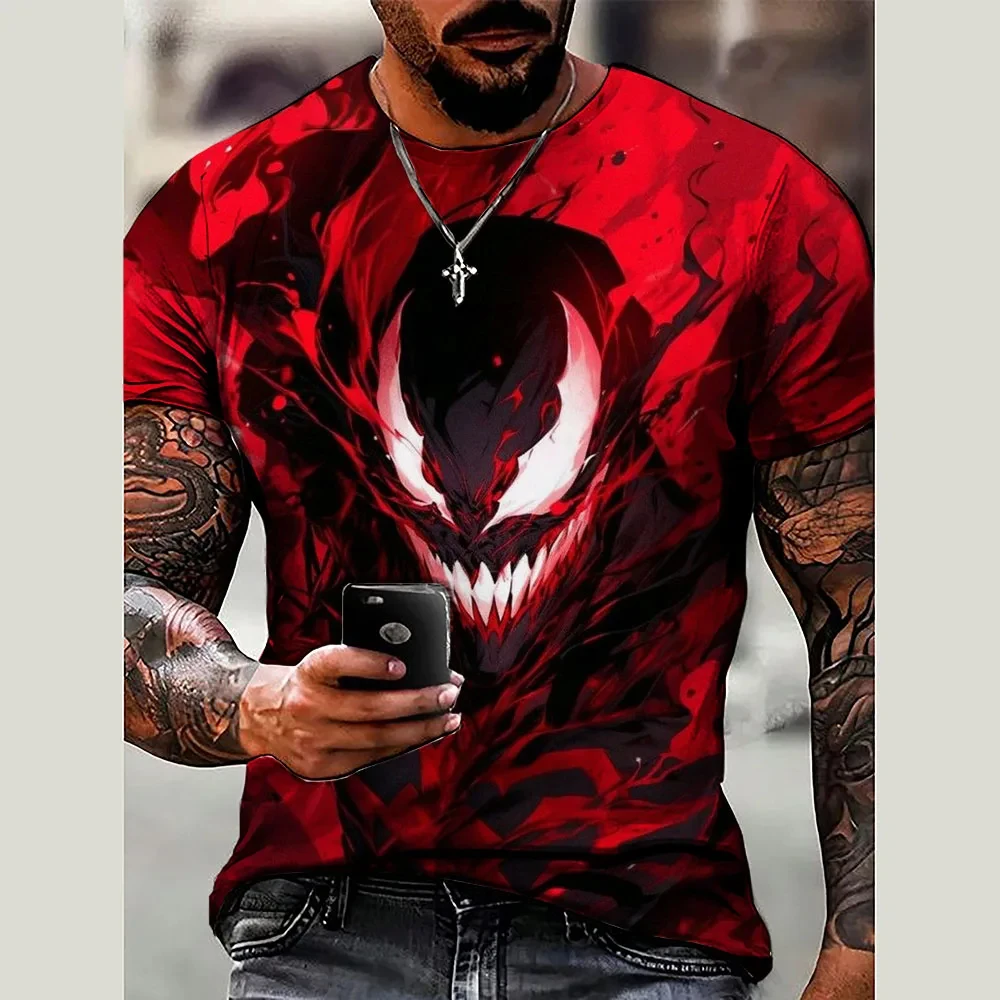 2025 Marvel Venom 3D impreso niños y niñas nueva camiseta de verano Casual Camiseta deportiva divertida Cool Boys manga corta Street Top