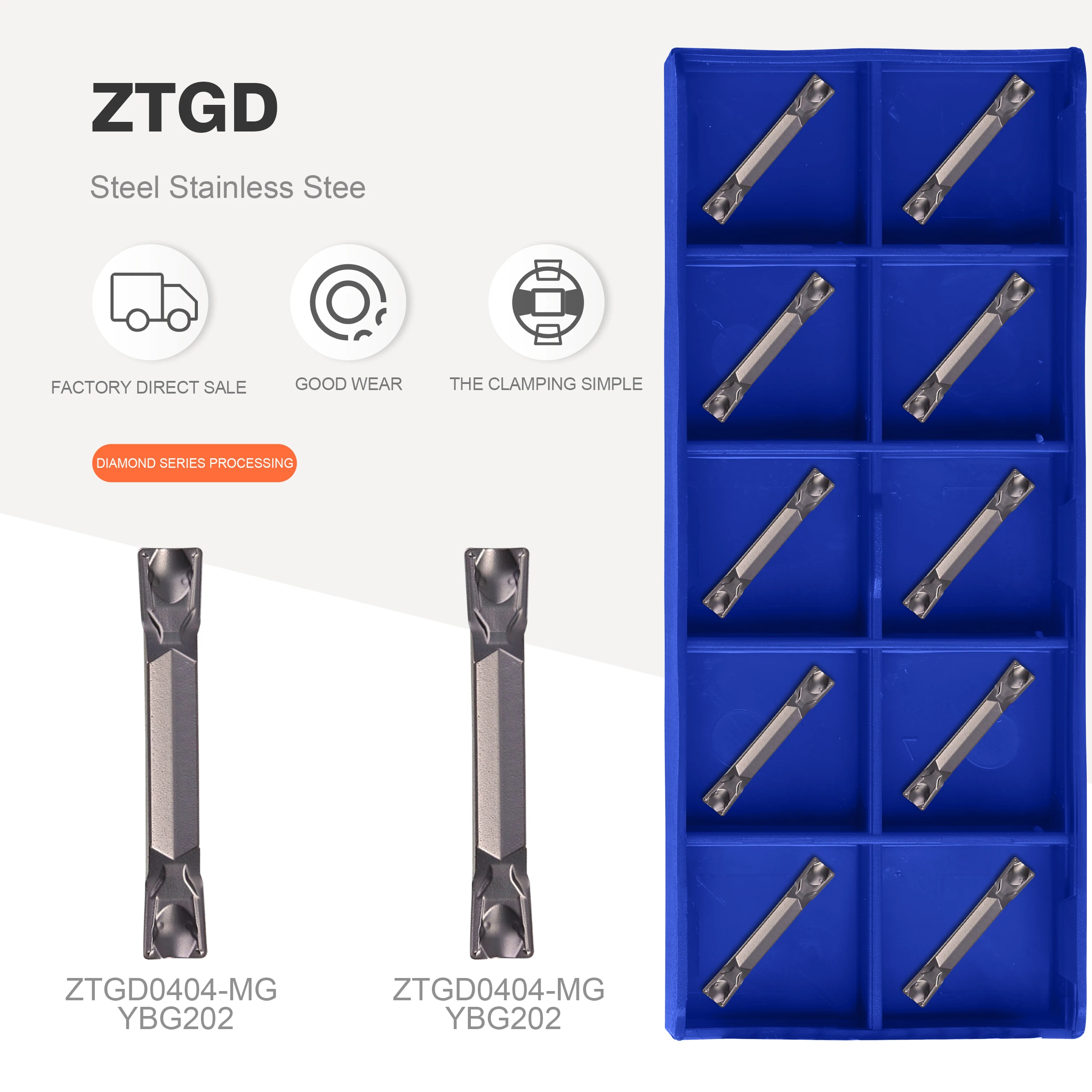 Grooving Lâmina Cnc Ferramenta Lâmina de Carboneto Ztfd0303 Ztgd0404 Zthd0504 Ztkd0608 Zted02503-mg Ybg202 Ybg302 Ybg205