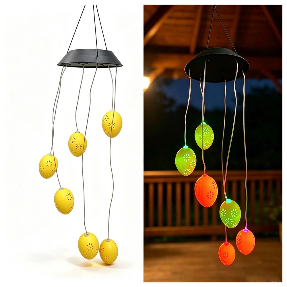 Star Wind Chime Light Santa Claus IP65 Colorful Wind Chime Light Decoration Solar Powered Solar Decorative Lamp Courtyards