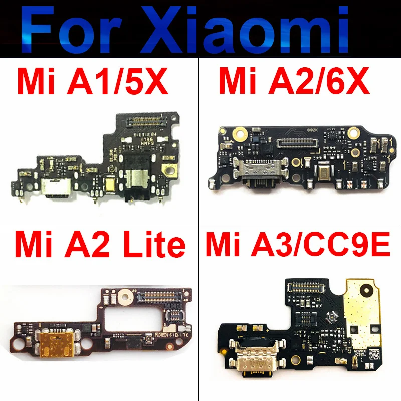 USB Charge Port Board For Xiaomi Mi A1 A2 A3 5X 6X CC9E A2 Lite USB Charging Port Jack Board Replacement Parts For Redmi 6 Pro