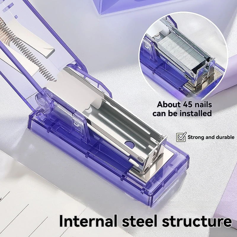 Transparent Mini Stapler for Primary & Secondary Schools Small Handheld Student Stapler Link Stapler P