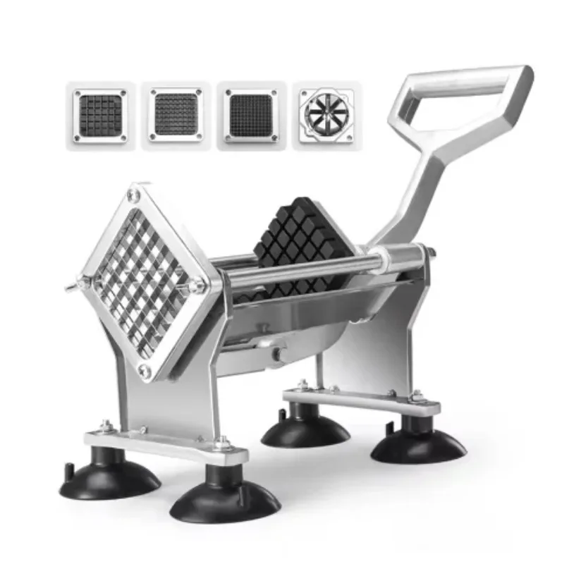 Commercial Grade Chopper | 4 Replacement Blades Included: Vegetable Chopper, French Fry Cutter, Potato Dicer/Slicer