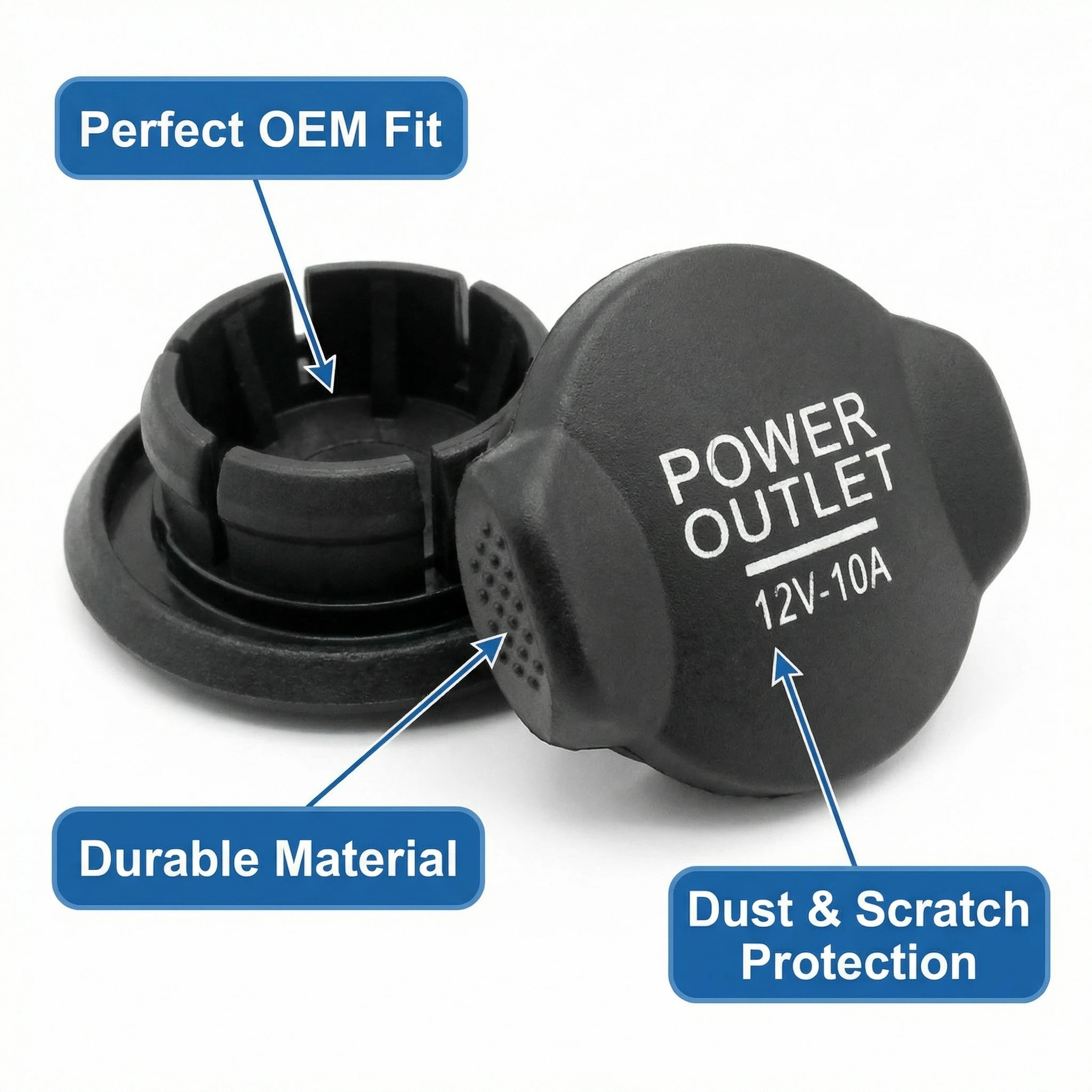 2 Pcs Car Cigar Socket Lighter Cap Aux Power Outlet Plug Cover for Ford Ranger Territory Falcon Focus Fiesta Mondeo 1073223 