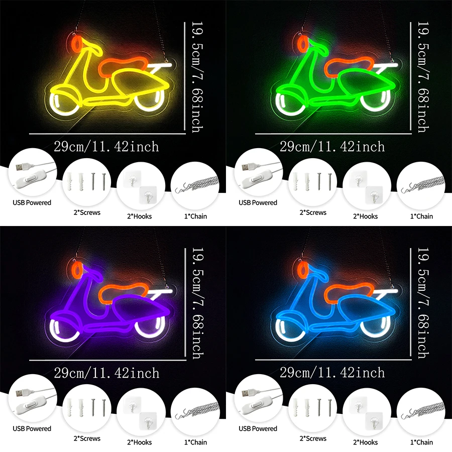 Motorcycle Led Neon Sign, The Best Gift For Cycling Enthusiasts, Used For Bedroom Motorcycle Store Club Party Game Room Decor.