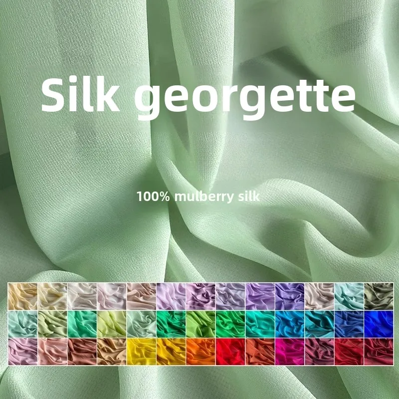 

Heavyweight Solid Color Mulberry Silk Chiffon Fabric Soft Hanfu & Dress Lining Material for Women Clothing Sewing Supplies