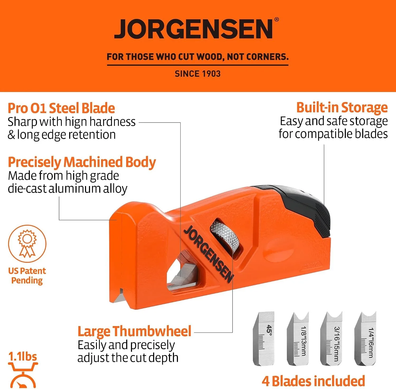 PONY&JORGENSEN 70748 No.702 Corner Easing Plane Edge Trimmer Hand Tools