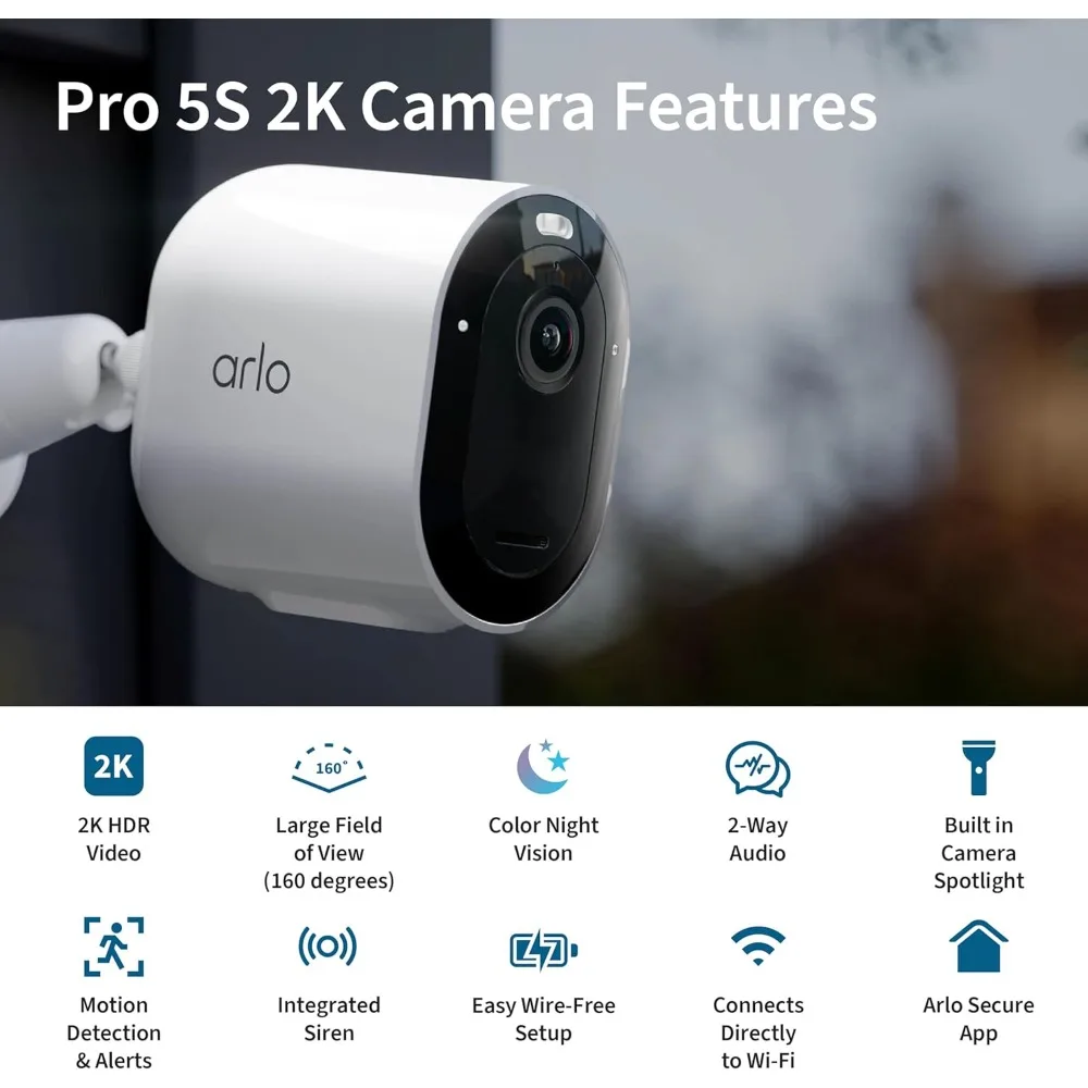 الأفضل - كاميرا Pro 5S Spotlight Security 2K HDR | في الهواء الطلق | لاسلكي | يتصل Wi-Fi ثنائي النطاق بأقوى #3