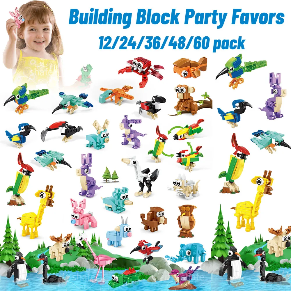 Bomboniere per bambini Animali Building Block Toy per Goodie Bag Stuffers Premi per studenti in classe Regali di compleanno per ragazzi e ragazze